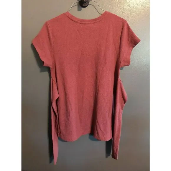 A Pea in the Pod Women's XS Maternity Pink Tie Waist Short Sleeve Top Shirt - Picture 3 of 5